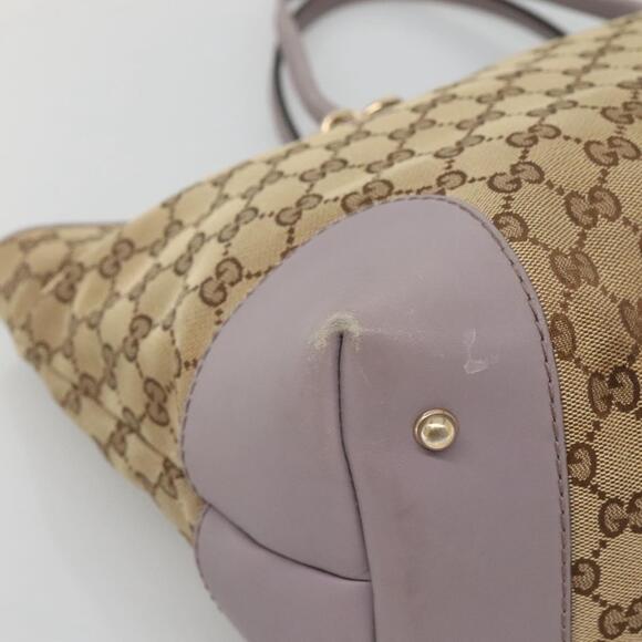 GUCCI GG Canvas Tote Bag Beige Gold - Picture 11 of 16
